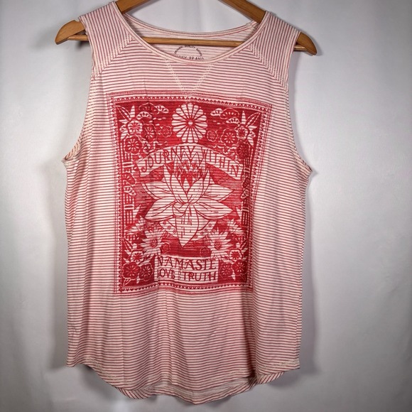 Lucky Brand Tops - Lucky Brand Tank Top Womens Large Namaste Lotus Festival Boho Spiritual Yoga